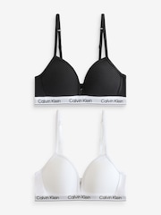 Calvin Klein Black Modern Cotton Triangle Bra 2 Pack - Image 1 of 3