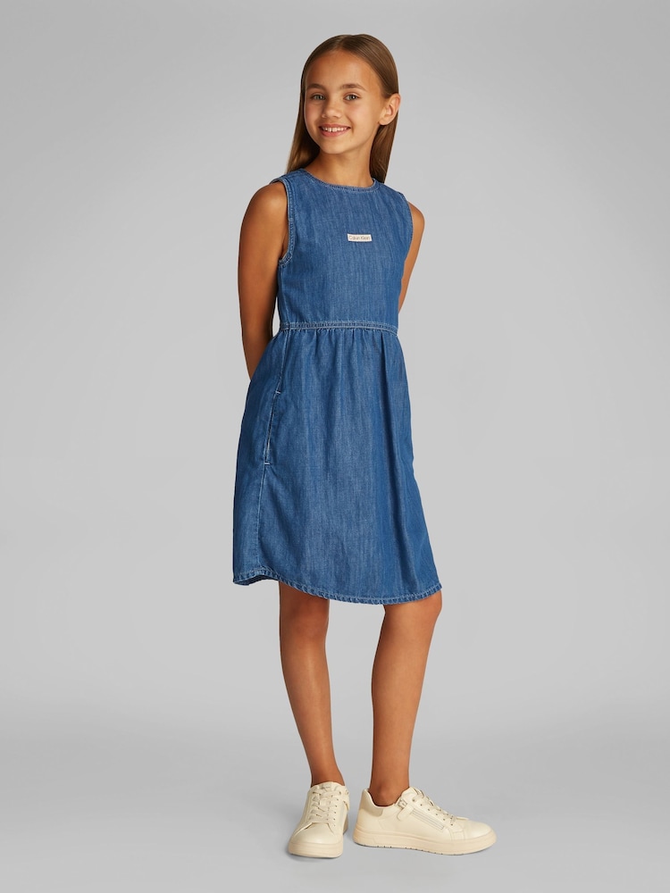 Calvin Klein Blue Denim Shirt Dress - Image 1 of 5
