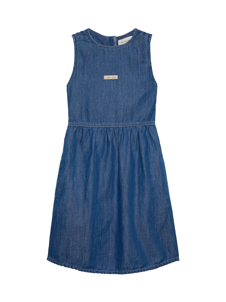 Calvin Klein Blue Denim Shirt Dress - Image 4 of 5