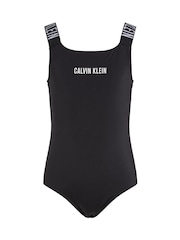 Calvin Klein Black Girls Red Scoop Back One Piece Swimsuit - Image 1 of 1