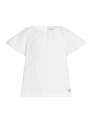 Calvin Klein White 100% Cotton Poplin Short Sleeve Top - Image 4 of 5