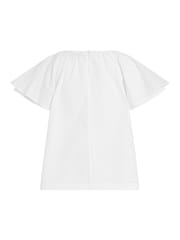 Calvin Klein White 100% Cotton Poplin Short Sleeve Top - Image 5 of 5