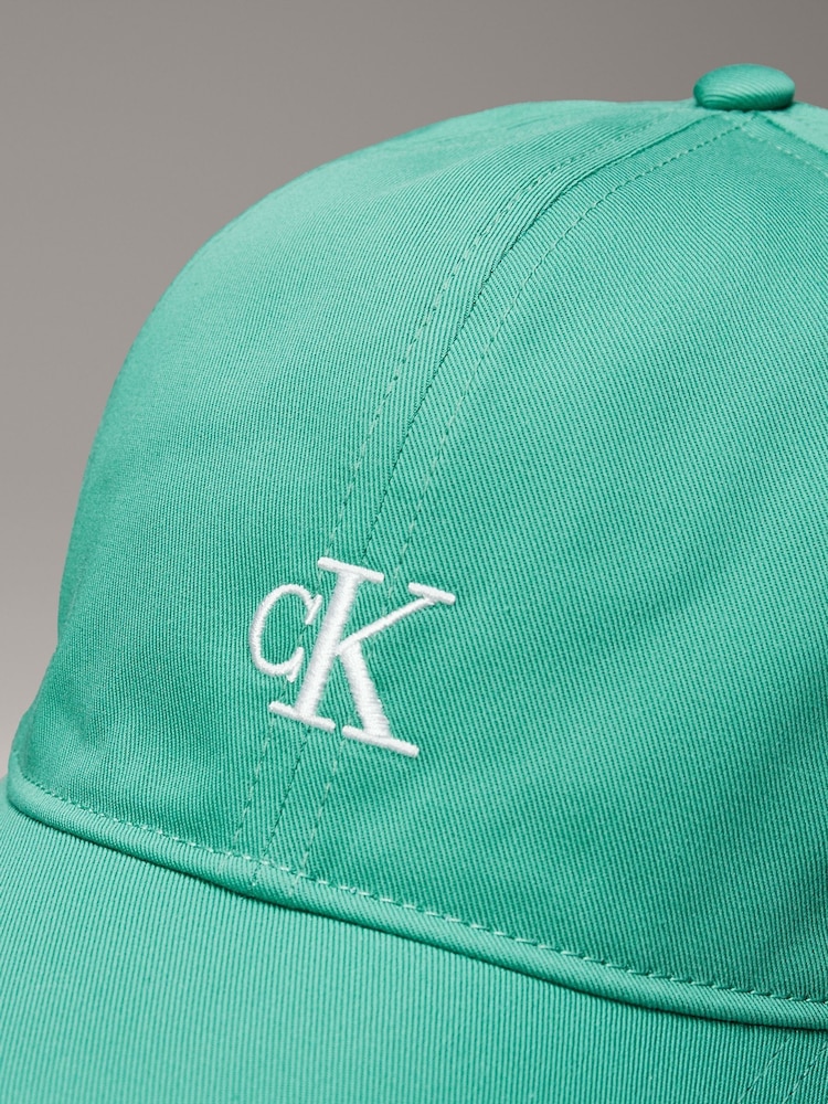 Calvin Klein Green Monogram 100% Cotton Baseball Cap - Image 4 of 4