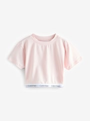 Calvin Klein Pink Modern Knit T-Shirt And Trousers Pyjamas Set - Image 2 of 3
