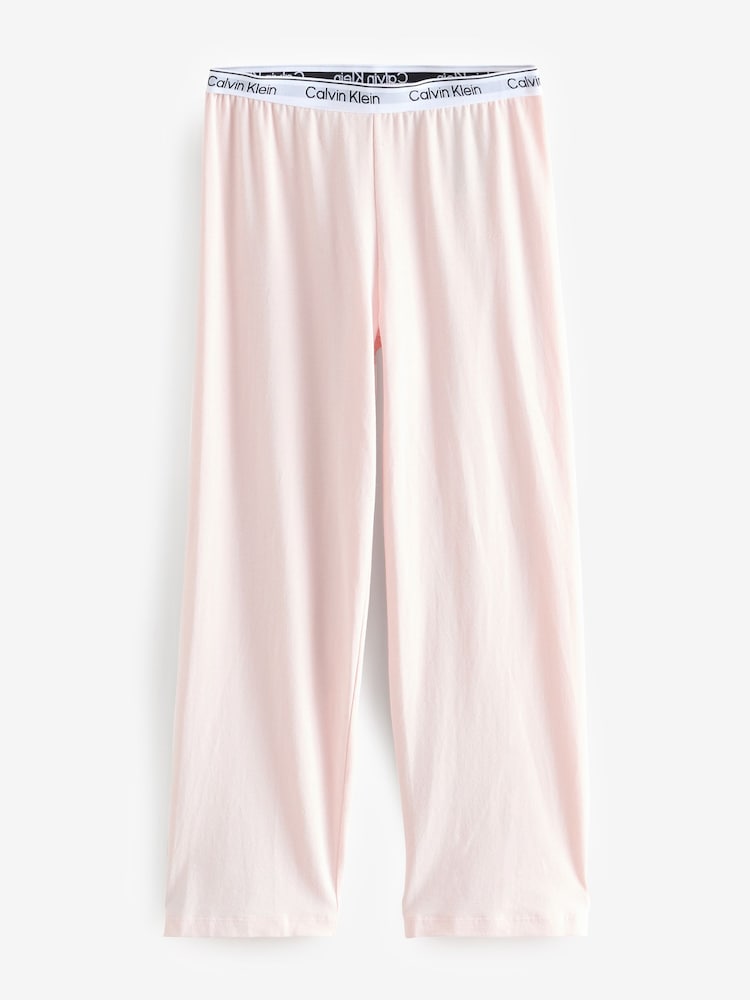 Calvin Klein Pink Modern Knit T-Shirt And Trousers Pyjamas Set - Image 3 of 3