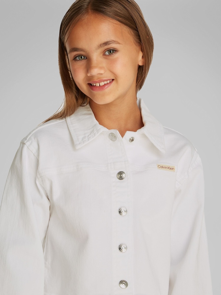 Calvin Klein White Denim Jacket - Image 2 of 5