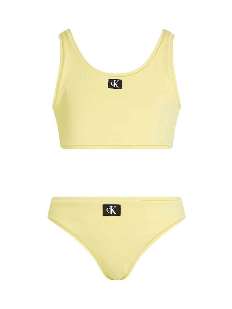 Calvin Klein Yellow Metallic Bikini Set - Image 1 of 2