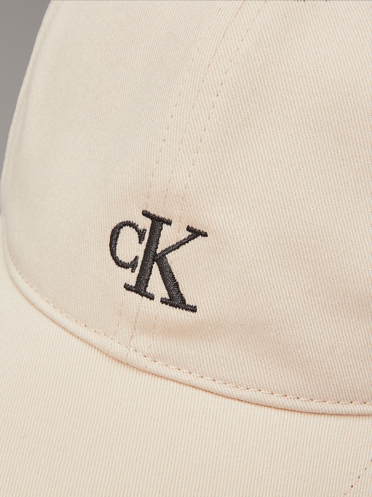 Calvin Klein Cream Monogram Baseball Cap - Image 6 of 6