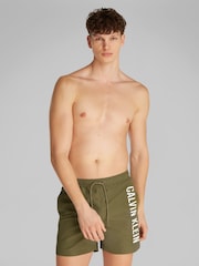 Calvin Klein Green Intense Power Medium Swim Shorts With Drawstring - Image 1 of 5