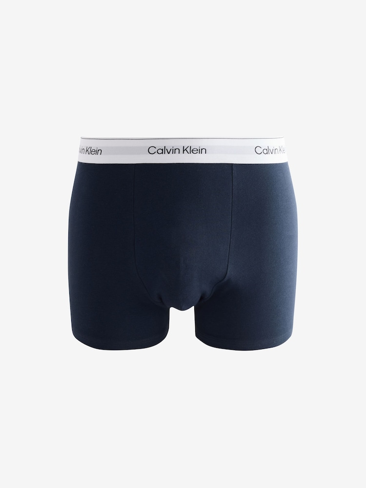 Calvin Klein Black and Purple Ultra Soft Trunks 3 Pack - Image 4 of 4 Calvin Klein Black and Purple Ultra Soft Trunks 3 Pack - Image 4 of 4
