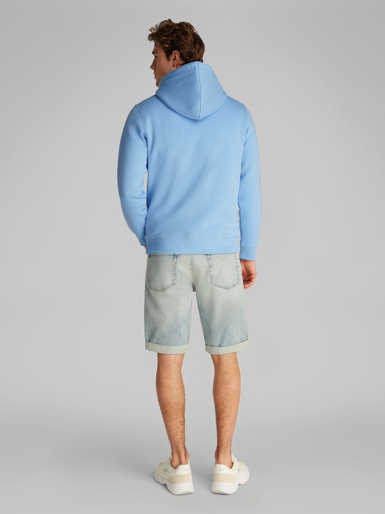 Calvin Klein Blue Relaxed Monologo Hoodie - Image 2 of 6