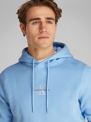 Calvin Klein Blue Relaxed Monologo Hoodie - Image 3 of 6
