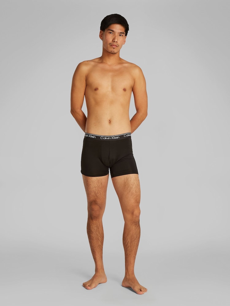 Calvin Klein Blue Micro Stretch Boxer Briefs 3 Pack - Image 3 of 5