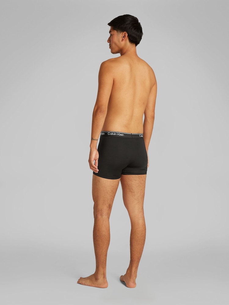Calvin Klein Blue Micro Stretch Boxer Briefs 3 Pack - Image 4 of 5
