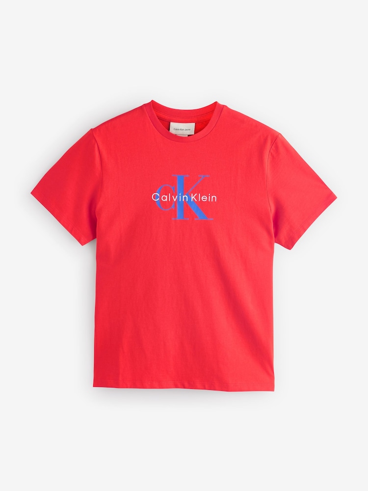 Calvin Klein Red 100% Cotton Hero Monologo T-Shirt - Image 1 of 1 Calvin Klein Red 100% Cotton Hero Monologo T-Shirt - Image 1 of 1