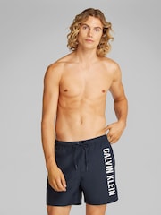 Calvin Klein Blue Intense Power Medium Swim Shorts With Drawstring - Image 1 of 5