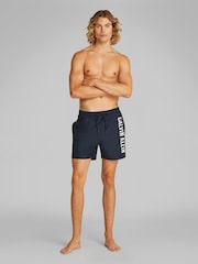 Calvin Klein Blue Intense Power Medium Swim Shorts With Drawstring - Image 2 of 5
