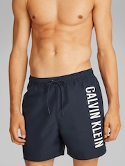 Calvin Klein Blue Intense Power Medium Swim Shorts With Drawstring - Image 4 of 5