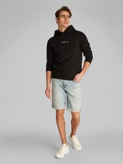 Calvin Klein Black Relaxed Monologo Hoodie - Image 1 of 7