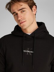 Calvin Klein Black Relaxed Monologo Hoodie - Image 4 of 7