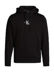 Calvin Klein Black Relaxed Monologo Hoodie - Image 6 of 7