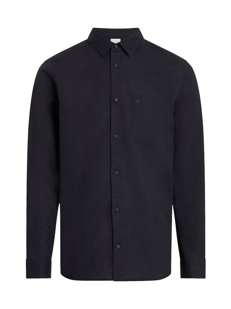 Calvin Klein Black Regular Fit Long Sleeve Shirt - Image 6 of 6