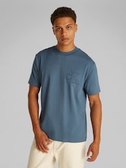 Calvin Klein Blue & White 100% Cotton Applique T-Shirt - Image 1 of 6