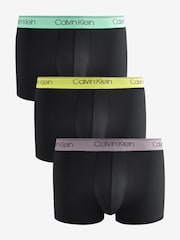 Calvin Klein Blue Micro Stretch Low Rise Trunks 3 Pack - Image 1 of 5