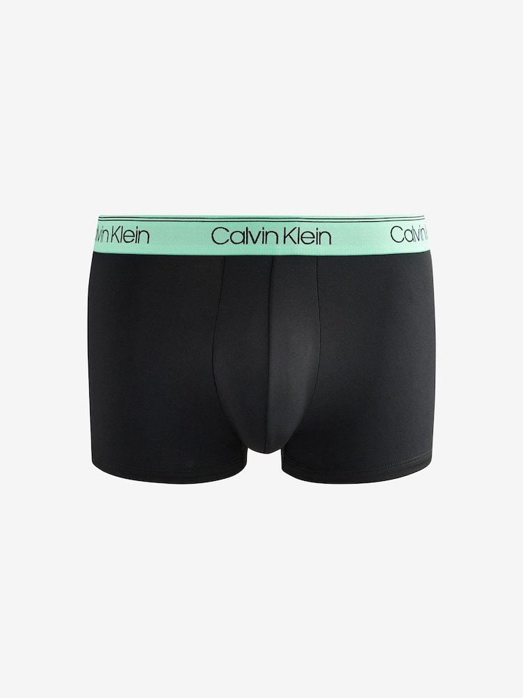 Calvin Klein Blue Micro Stretch Low Rise Trunks 3 Pack - Image 2 of 5