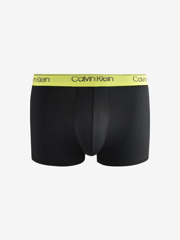 Calvin Klein Blue Micro Stretch Low Rise Trunks 3 Pack - Image 4 of 4 Calvin Klein Blue Micro Stretch Low Rise Trunks 3 Pack - Image 4 of 4