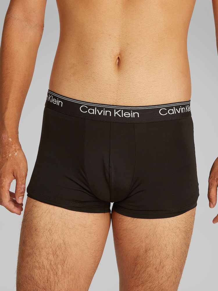 Calvin Klein Blue Micro Stretch Low Rise Trunks 3 Pack - Image 5 of 5