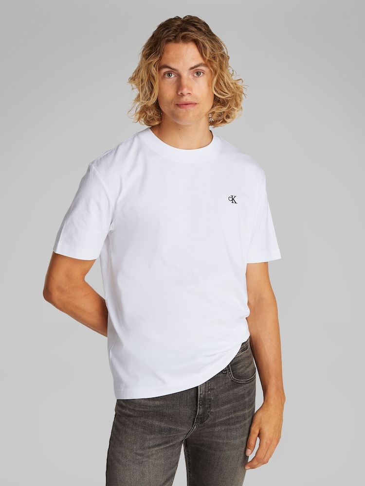 Calvin Klein White Monologo 100% Cotton T-Shirt - Image 1 of 7