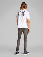 Calvin Klein White Monologo 100% Cotton T-Shirt - Image 3 of 7