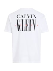 Calvin Klein White Monologo 100% Cotton T-Shirt - Image 6 of 7