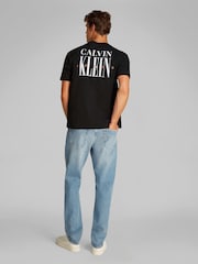 Calvin Klein Black 100% Cotton Serif Font Graphic T-Shirt - Image 3 of 7