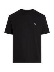 Calvin Klein Black 100% Cotton Serif Font Graphic T-Shirt - Image 5 of 7