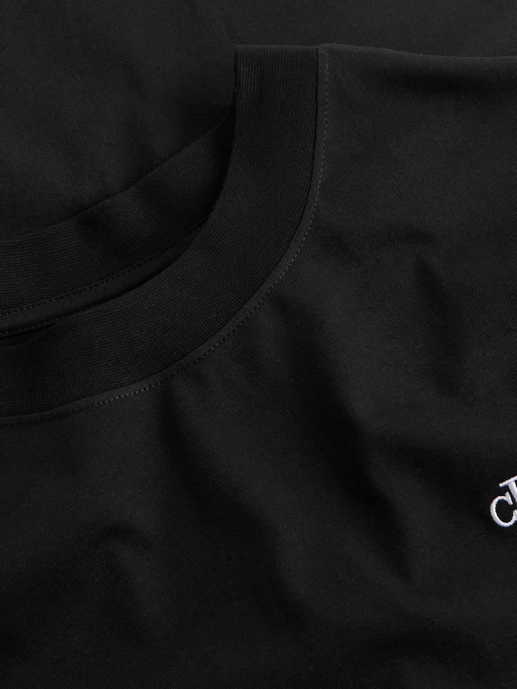 Calvin Klein Black 100% Cotton Serif Font Graphic T-Shirt - Image 7 of 7