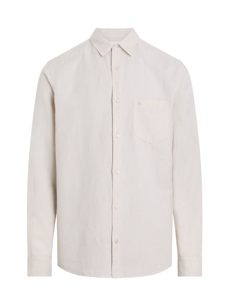 Calvin Klein Natural Regular Fit Long Sleeve Shirt - Image 6 of 6