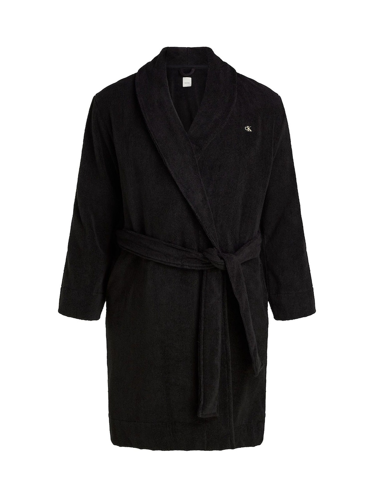 Calvin Klein Black 100% Cotton Terry Robe - Image 5 of 5
