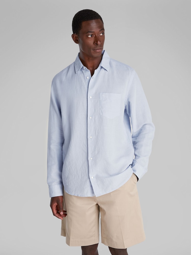 Calvin Klein Blue Regular Fit Long Sleeve Shirt - Image 1 of 6