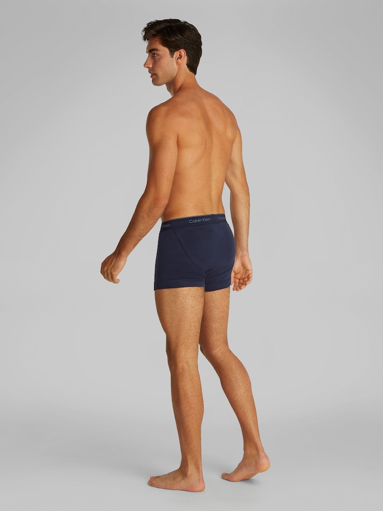 Calvin Klein Green Classic 100% Cotton Trunks 3 Pack - Image 3 of 5