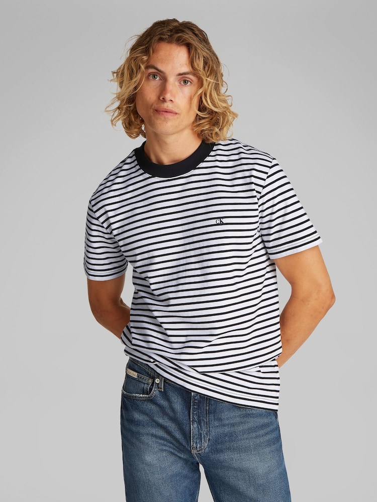 Calvin Klein Black Regular Fit Heavy 100% Cotton T-Shirt - Image 1 of 6