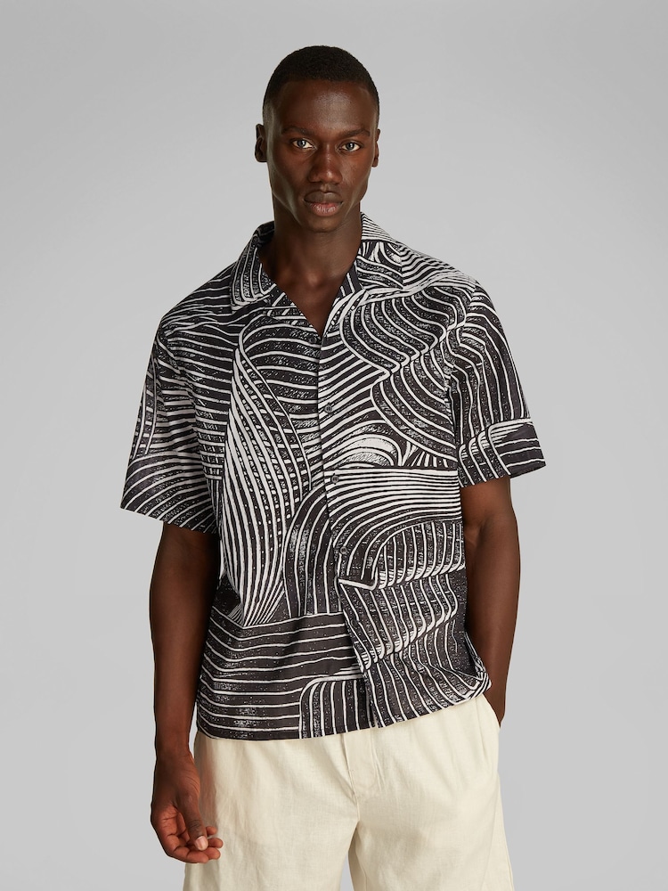 Calvin Klein Black 100% Cotton Resort Cover-Up Shirt - Image 1 of 5