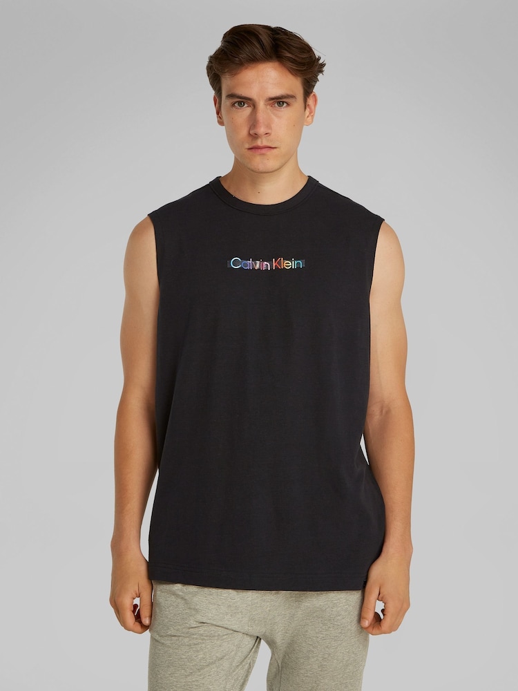 Calvin Klein Black 100% Cotton Pride Lounge Tank Top - Image 1 of 5