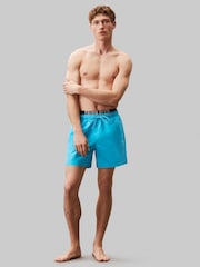 Calvin Klein Blue Intense Power Medium Double Waistband Swim Shorts - Image 2 of 5