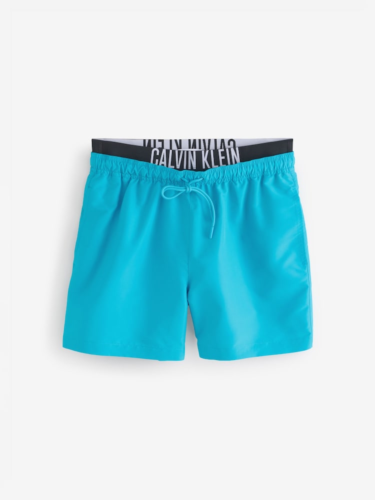Calvin Klein Blue Intense Power Medium Double Waistband Swim Shorts - Image 5 of 5