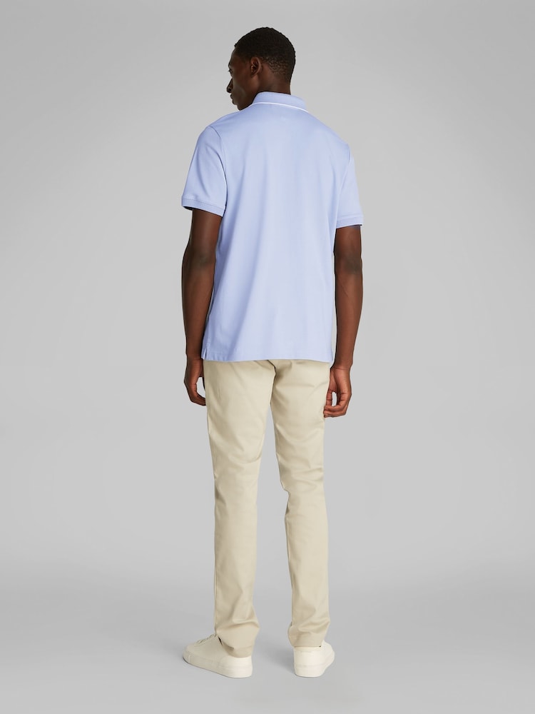 Calvin Klein Blue 100% Cotton Painted Polo Shirt - Image 3 of 6