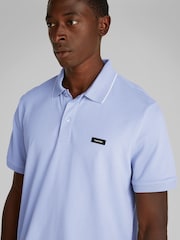 Calvin Klein Blue 100% Cotton Painted Polo Shirt - Image 4 of 6