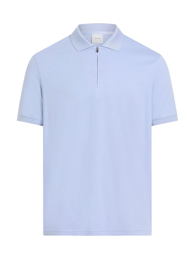 Calvin Klein Blue 100% Cotton Painted Polo Shirt - Image 6 of 6