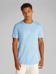 Синий - Calvin Klein Monologo 100% Cotton T-Shirt - Image 1 of 6